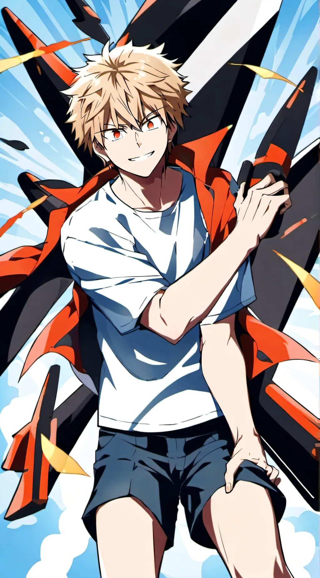 ai character: Bakugo Katsuki background