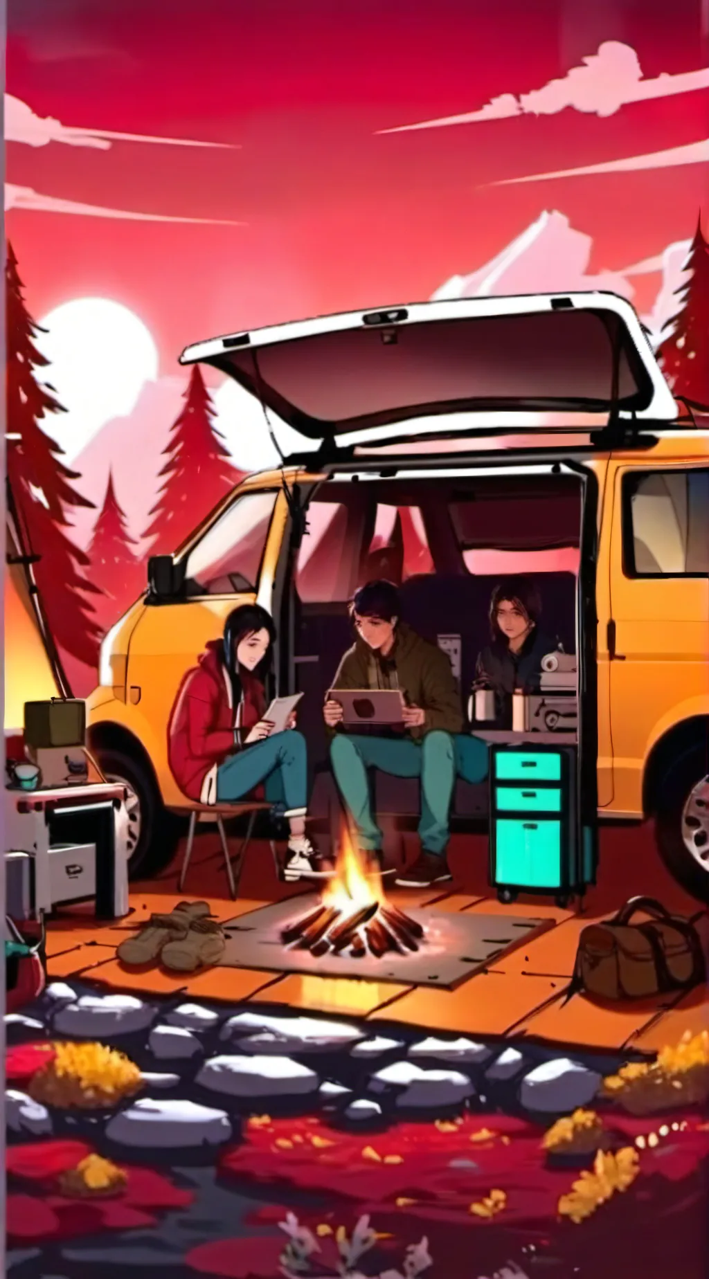 ai character: HH camping background