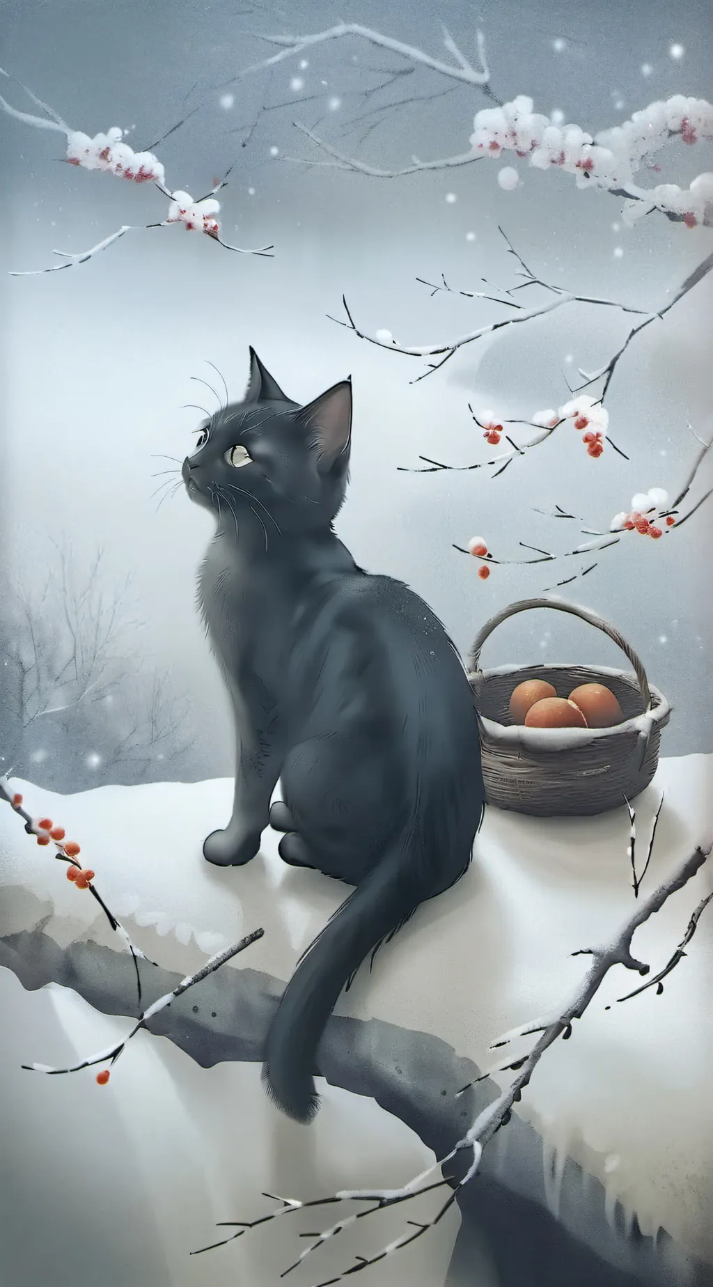 ai character: black cat background