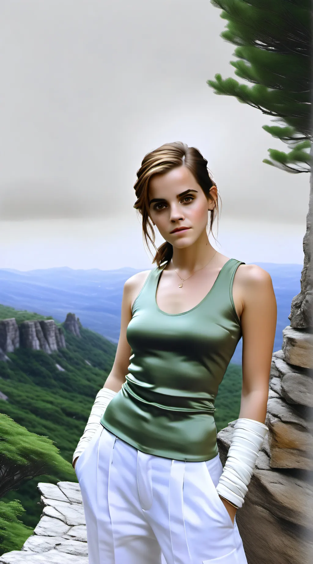 ai character: Emma Watson  background