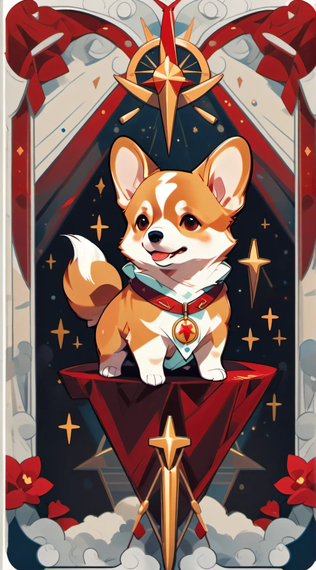 ai character: CUTE PUPPY background