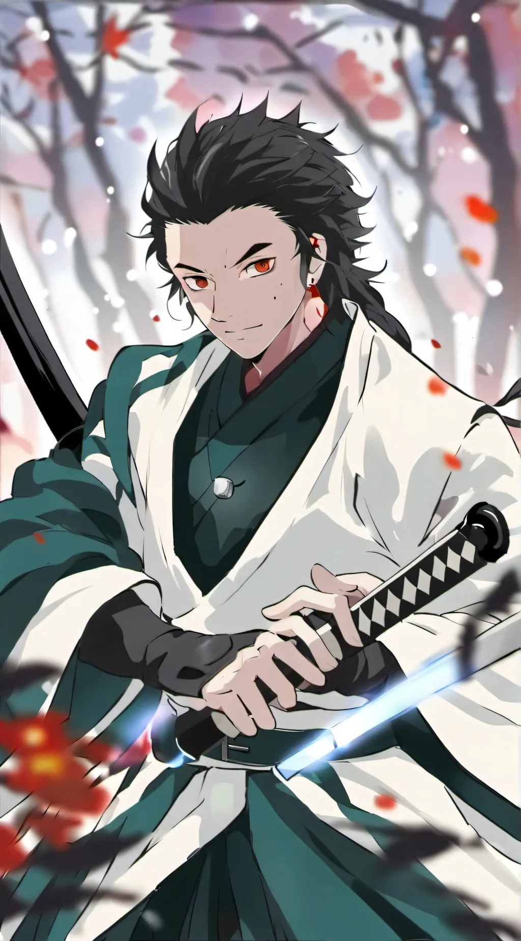 ai character: Tanjiro kamado background