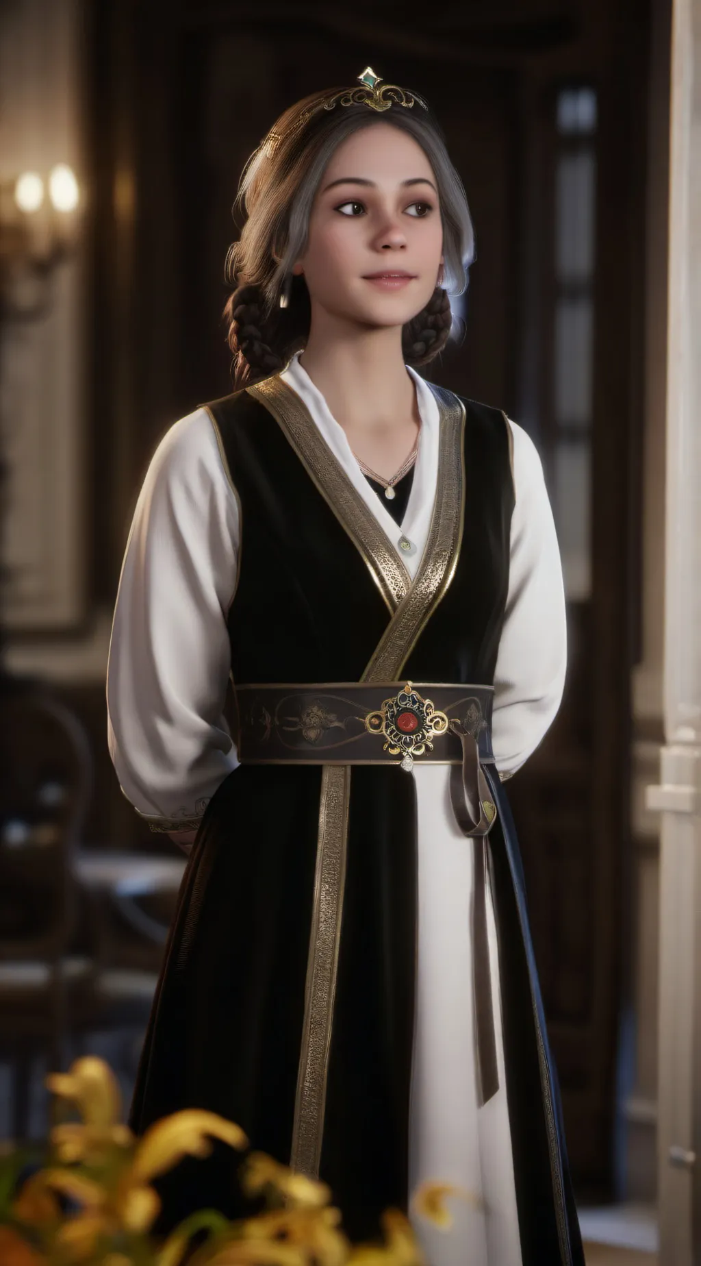 ai character: Claire Logan  background