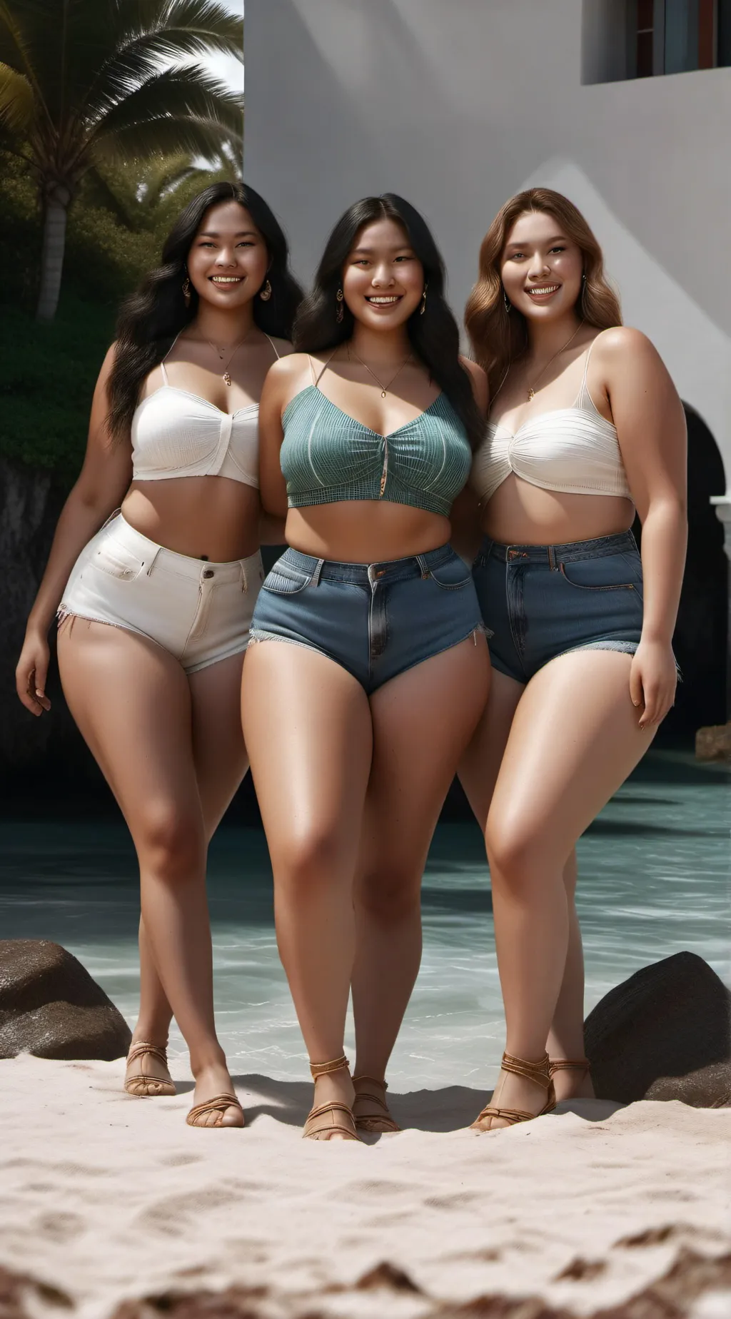 ai character: BBW island  background