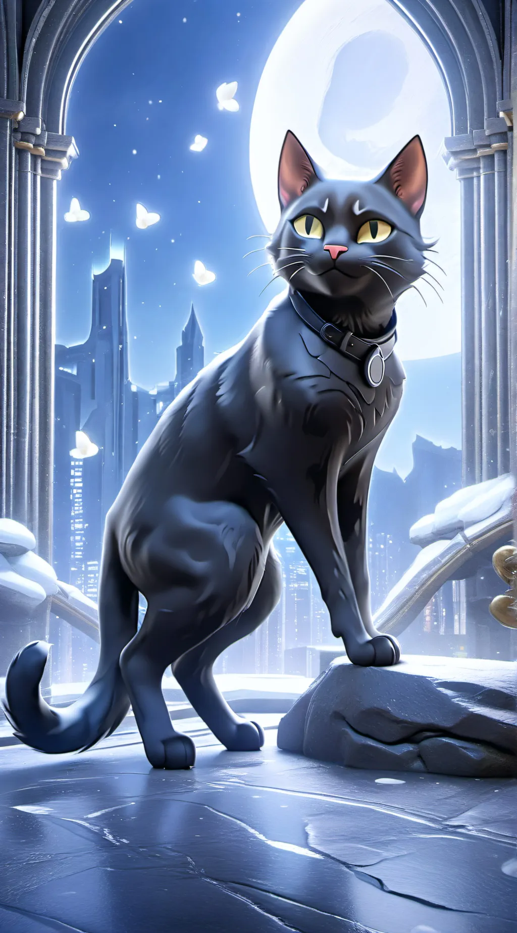 ai character: The night cat background