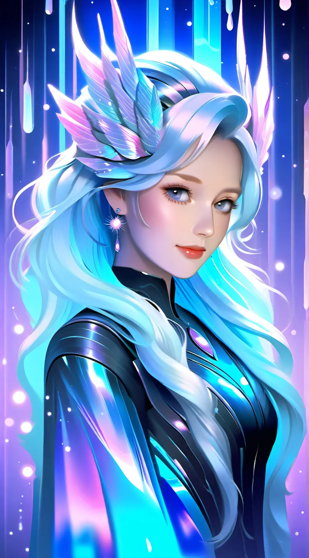 ai character: Violet background