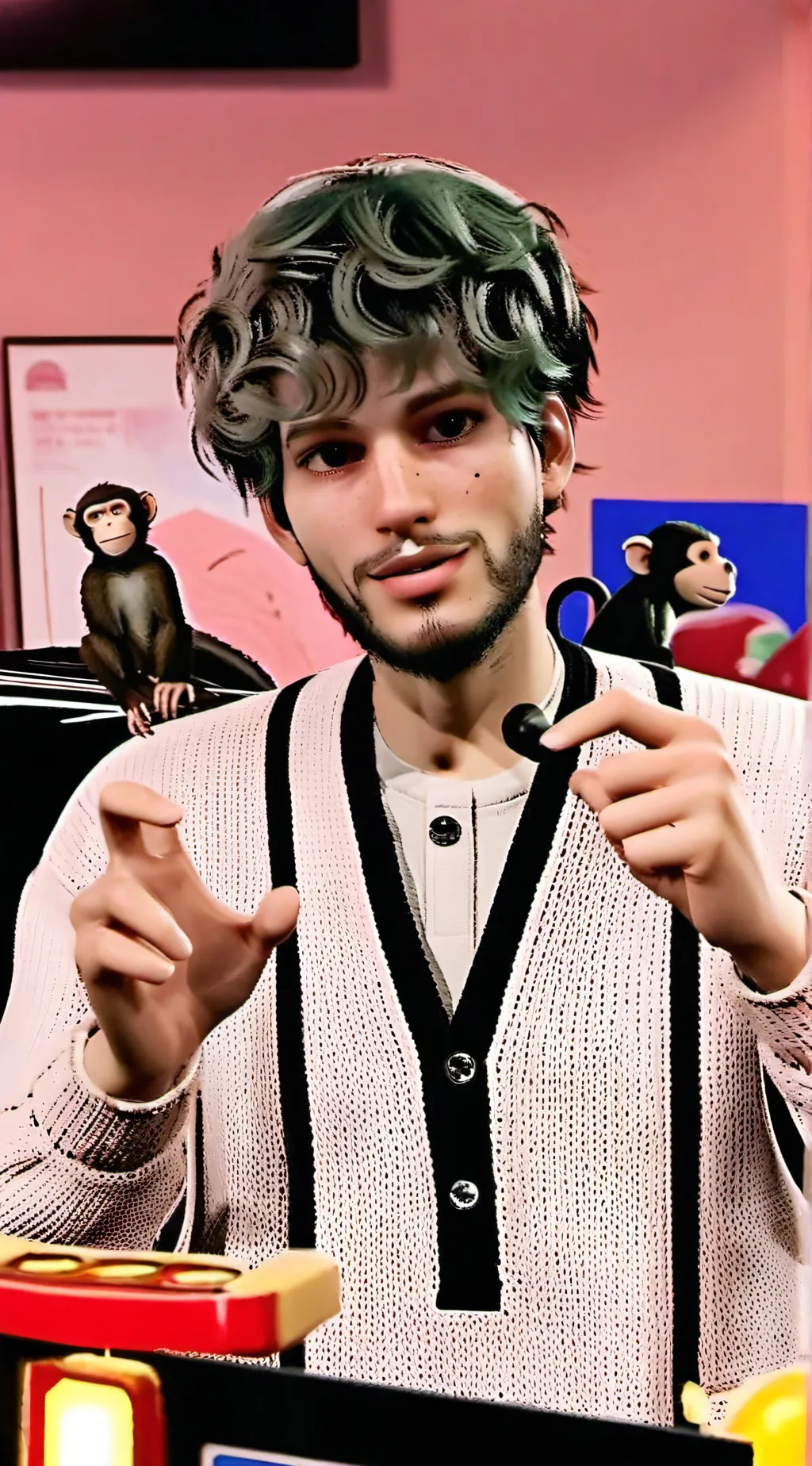 ai character: Jmancurly background