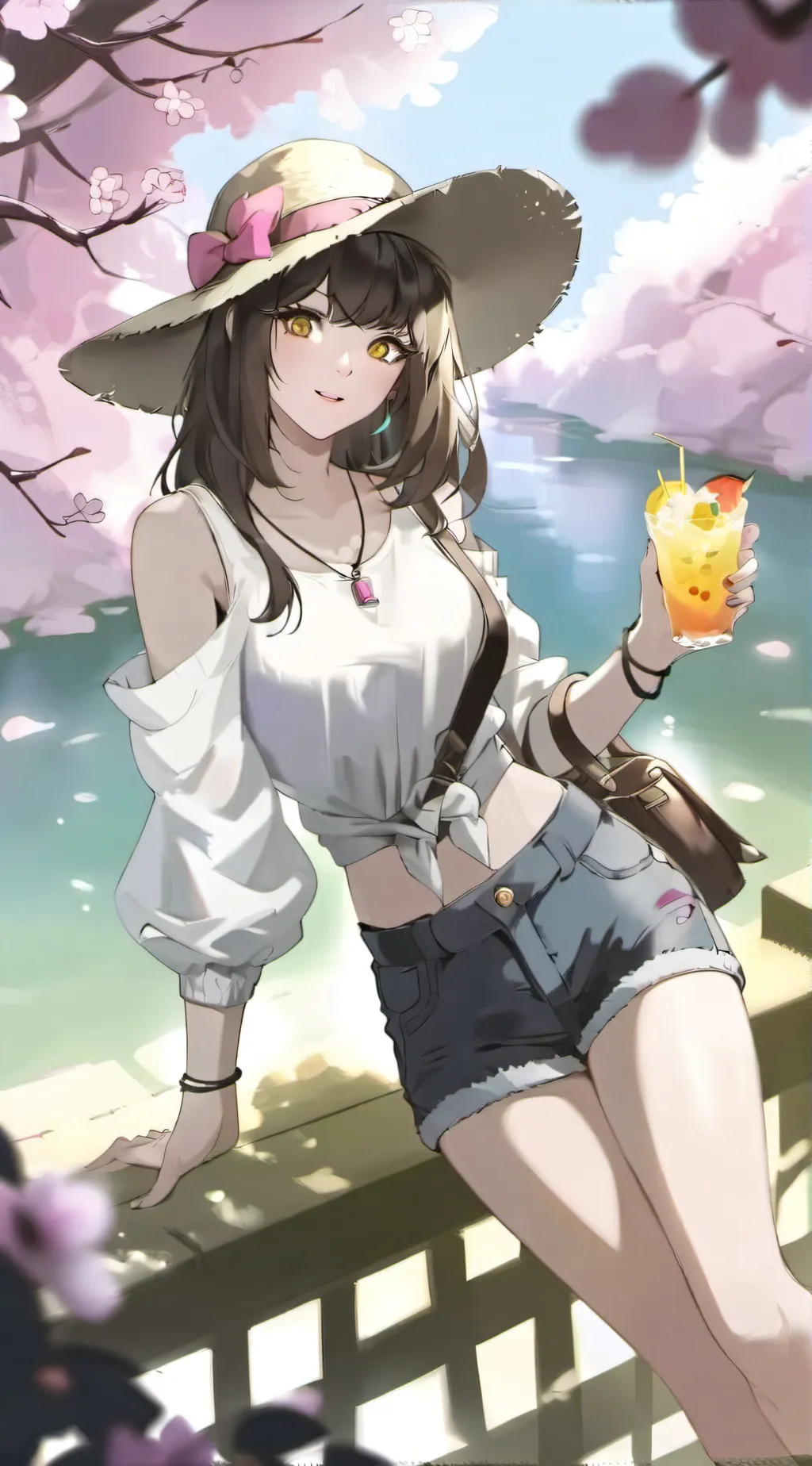 ai character: MHA beach day background