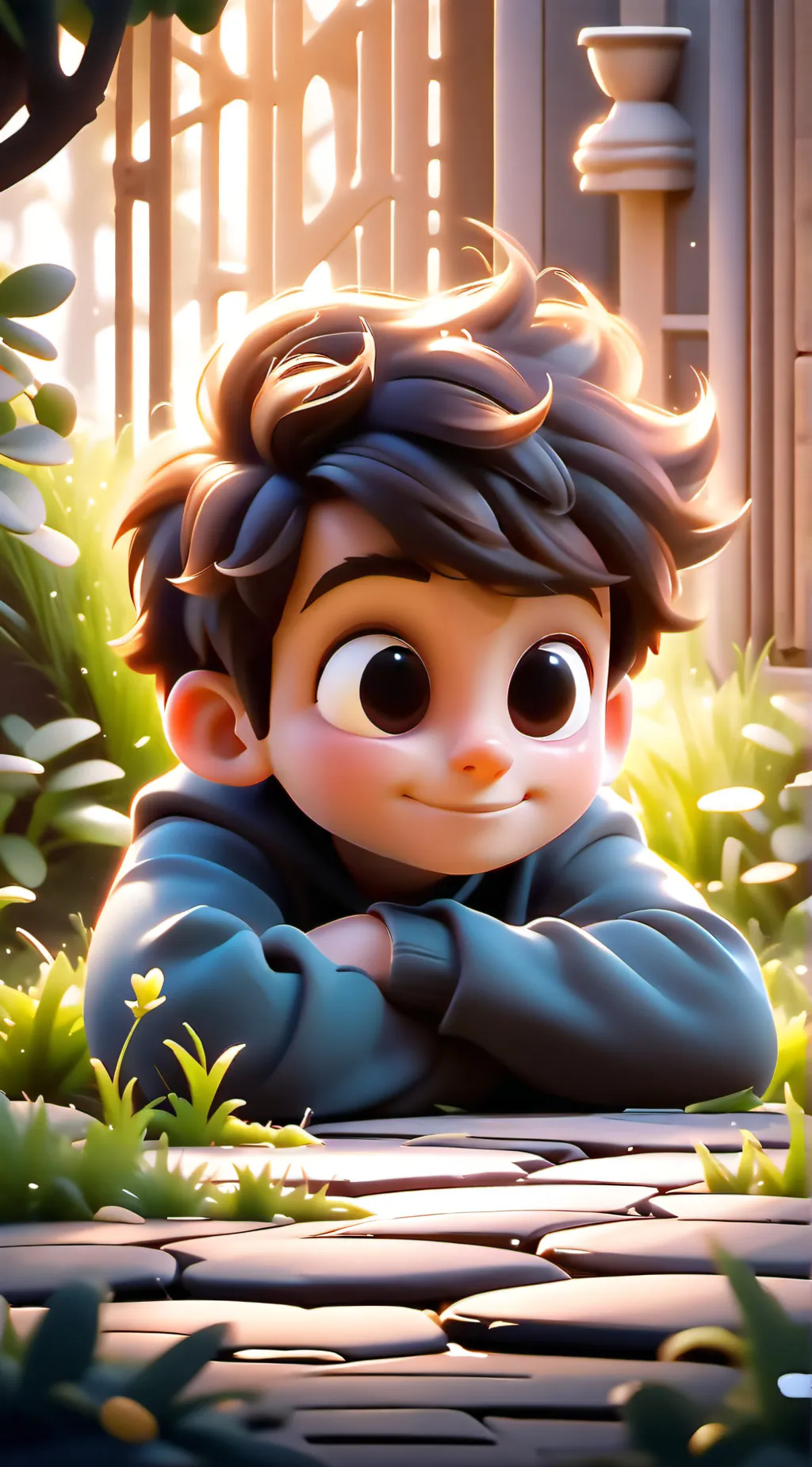 ai character: grass background