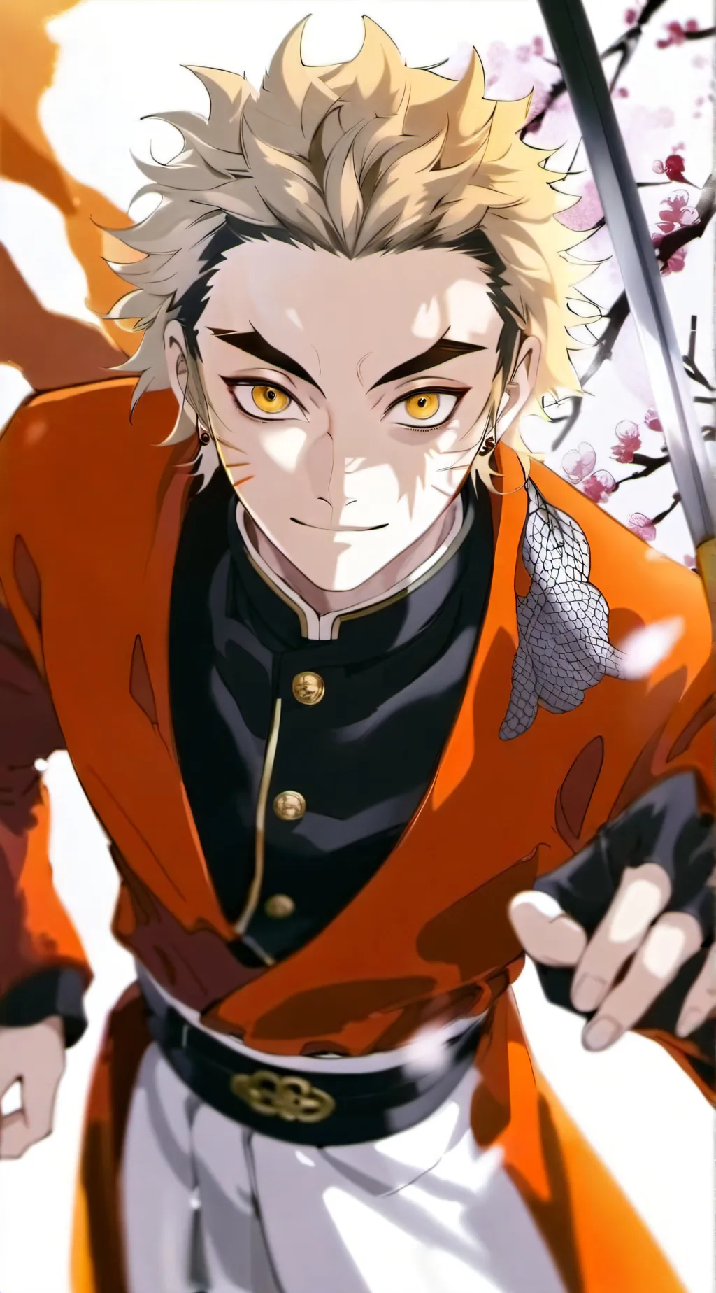 ai character: kyojuro rengoku background