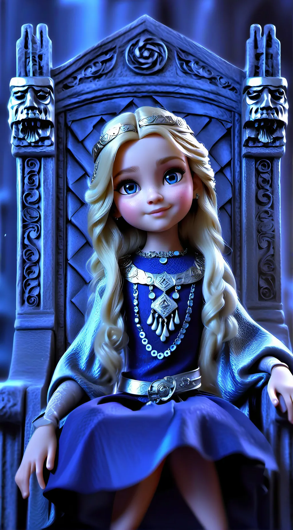 ai character: young queen background