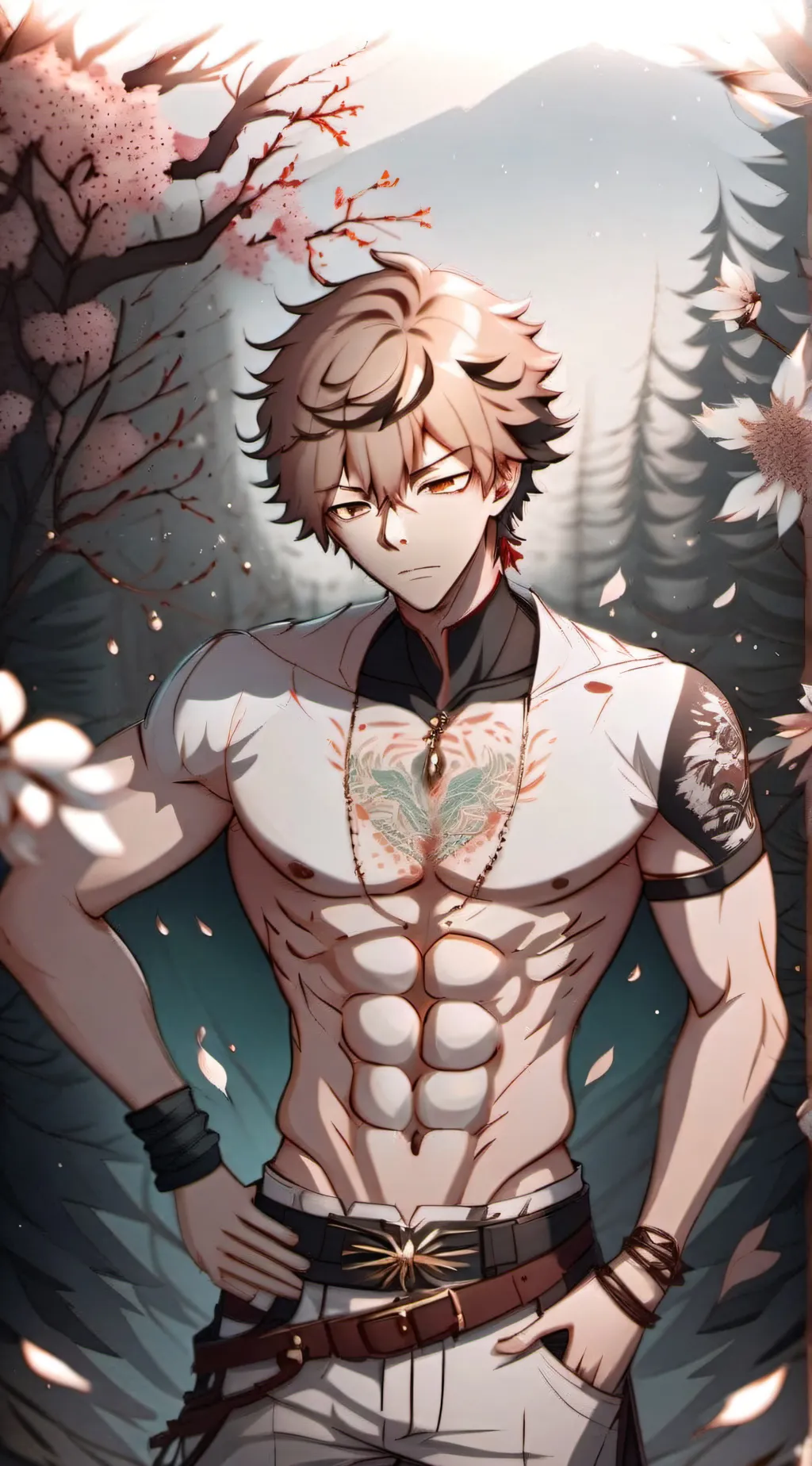 ai character: Bakugo and todorki background