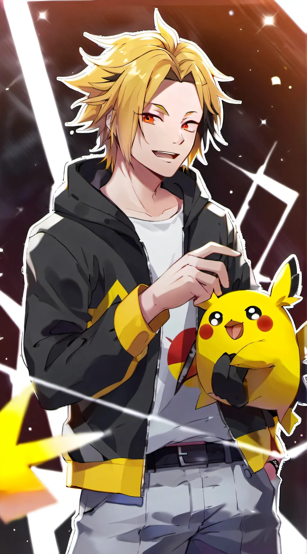ai character: Kaminari kamideku  background