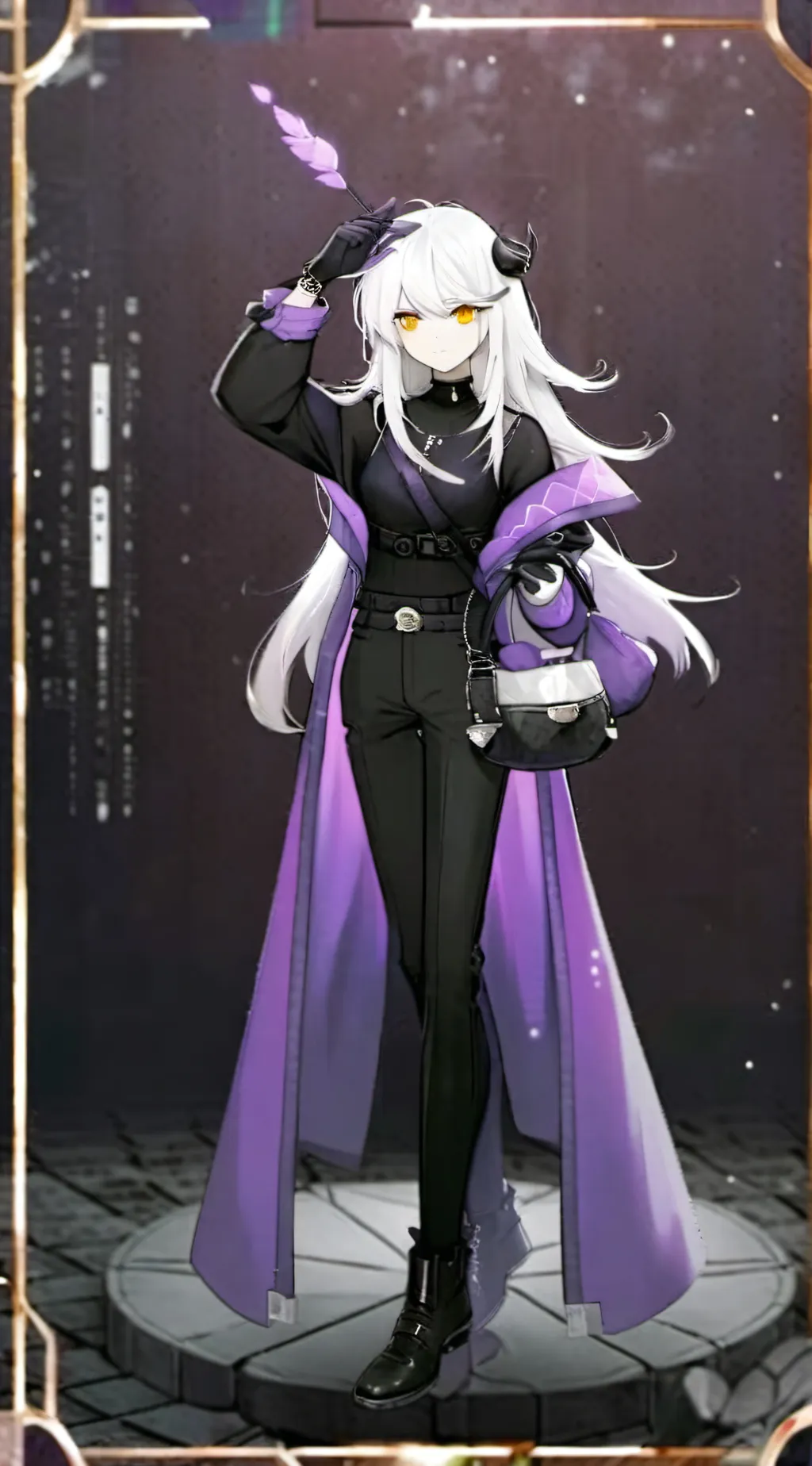 ai character: {~Tv woman~} background