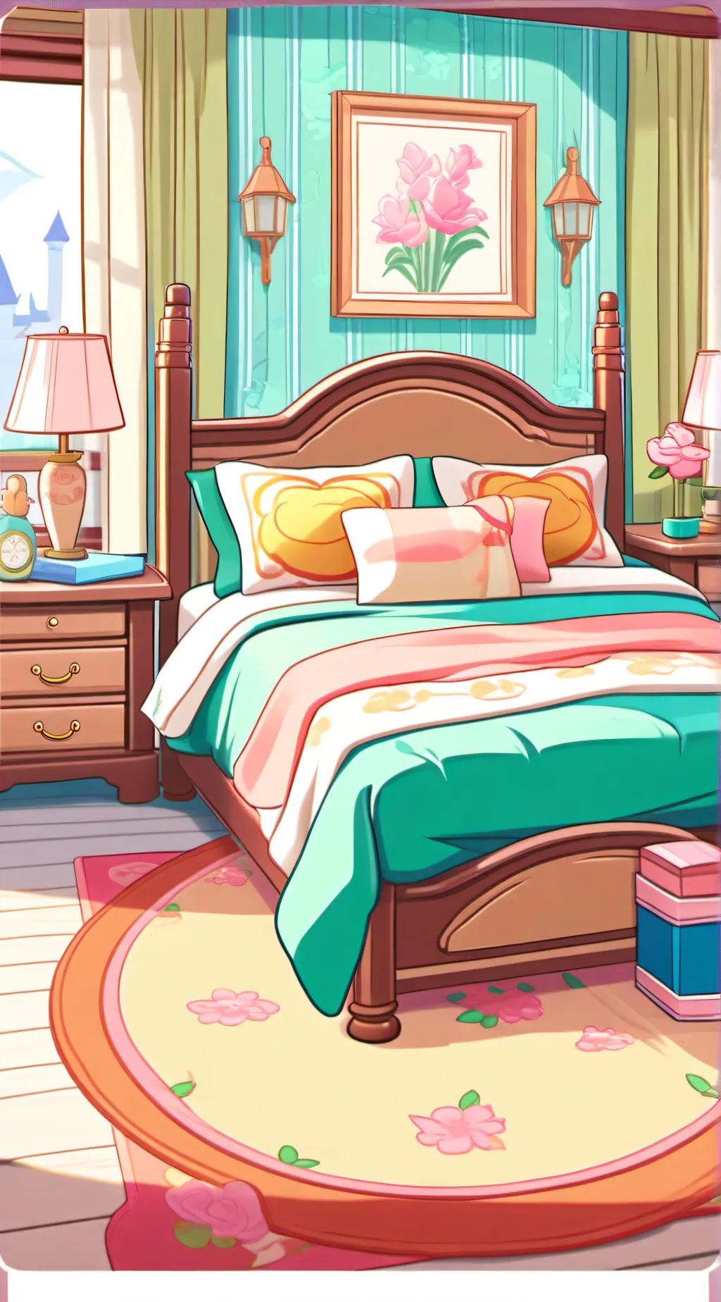 ai character: BED THAT IS CUTE background