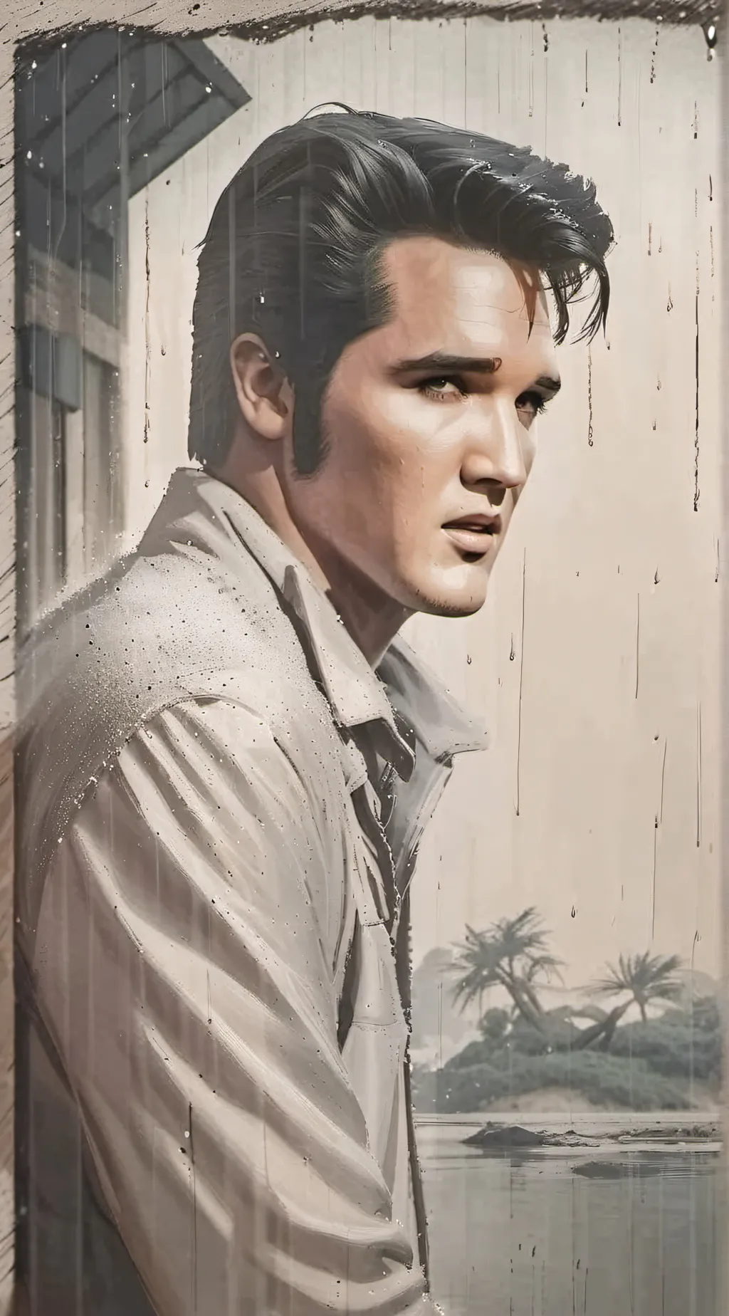 ai character: Elvis Presley  background