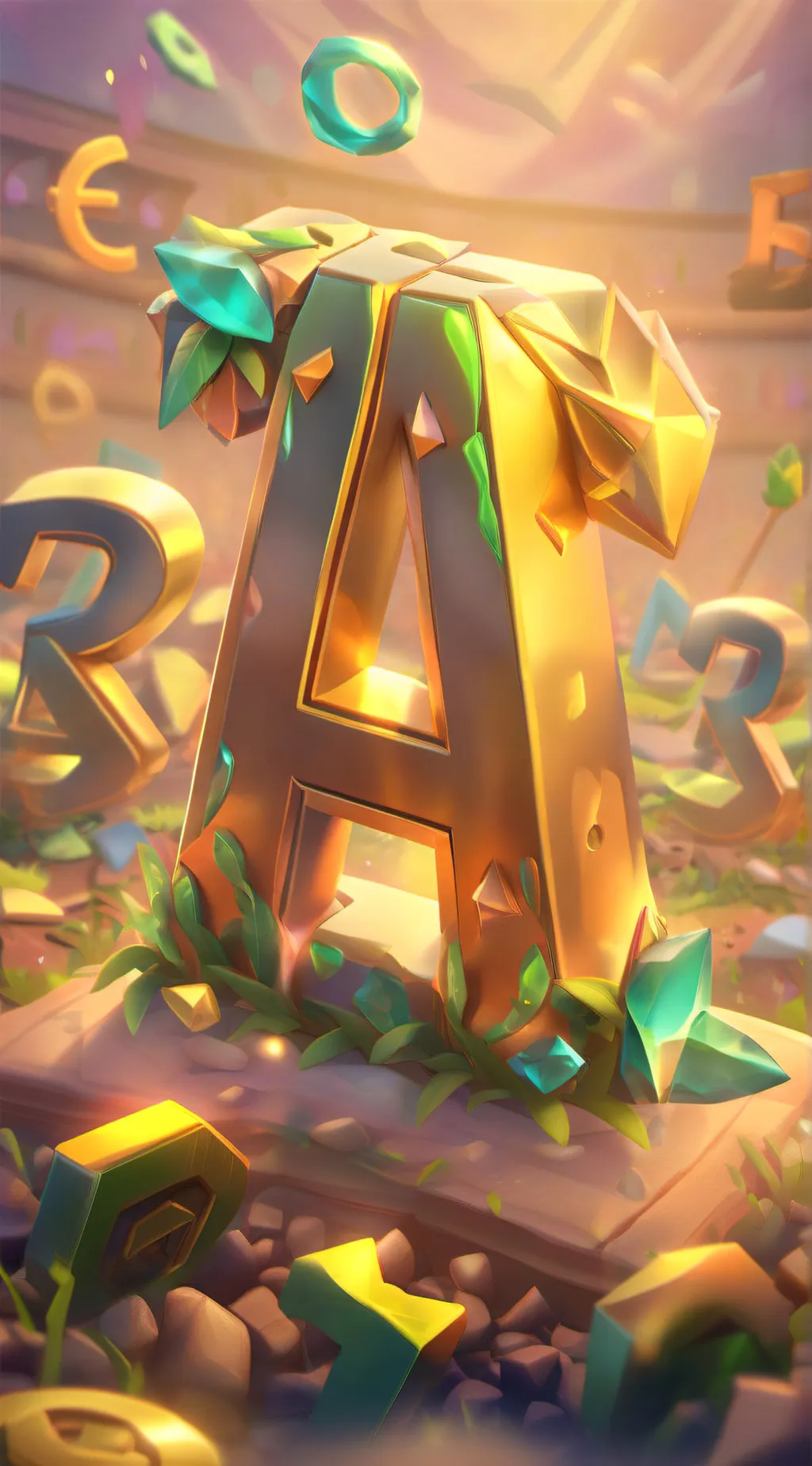 ai character: curse word alphabe background