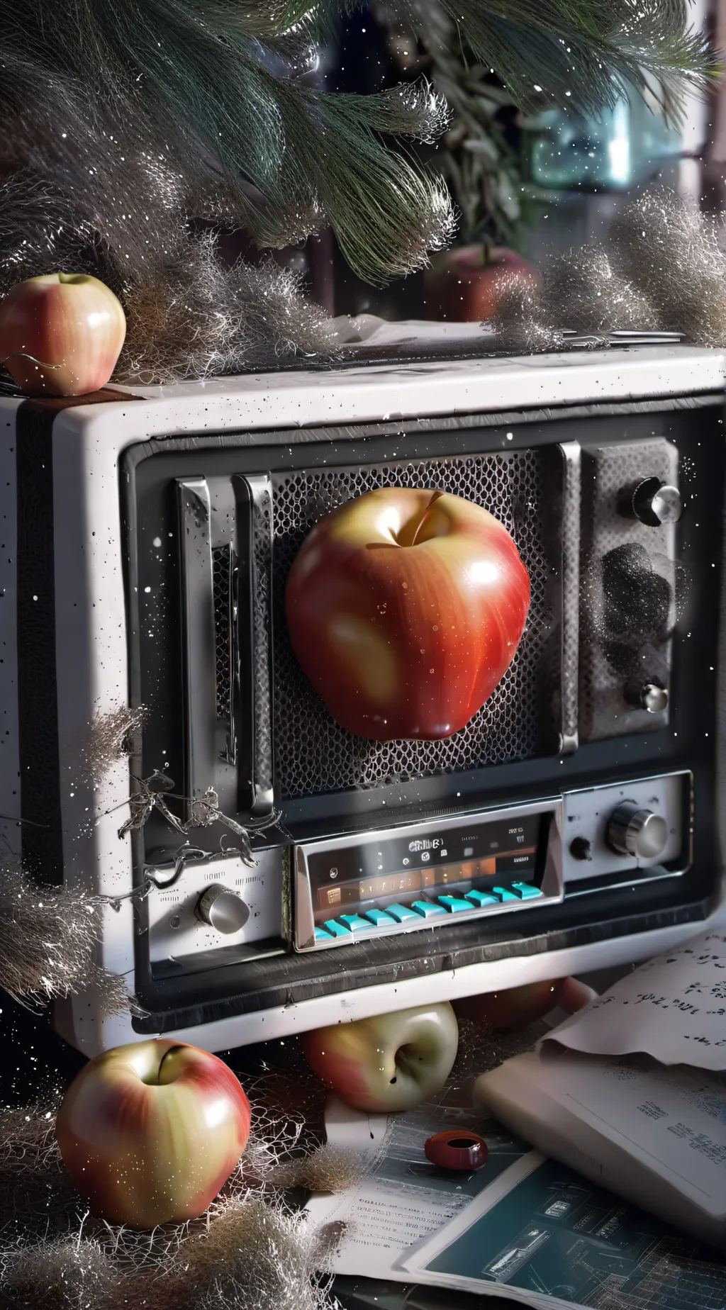 ai character: Radio apple  background