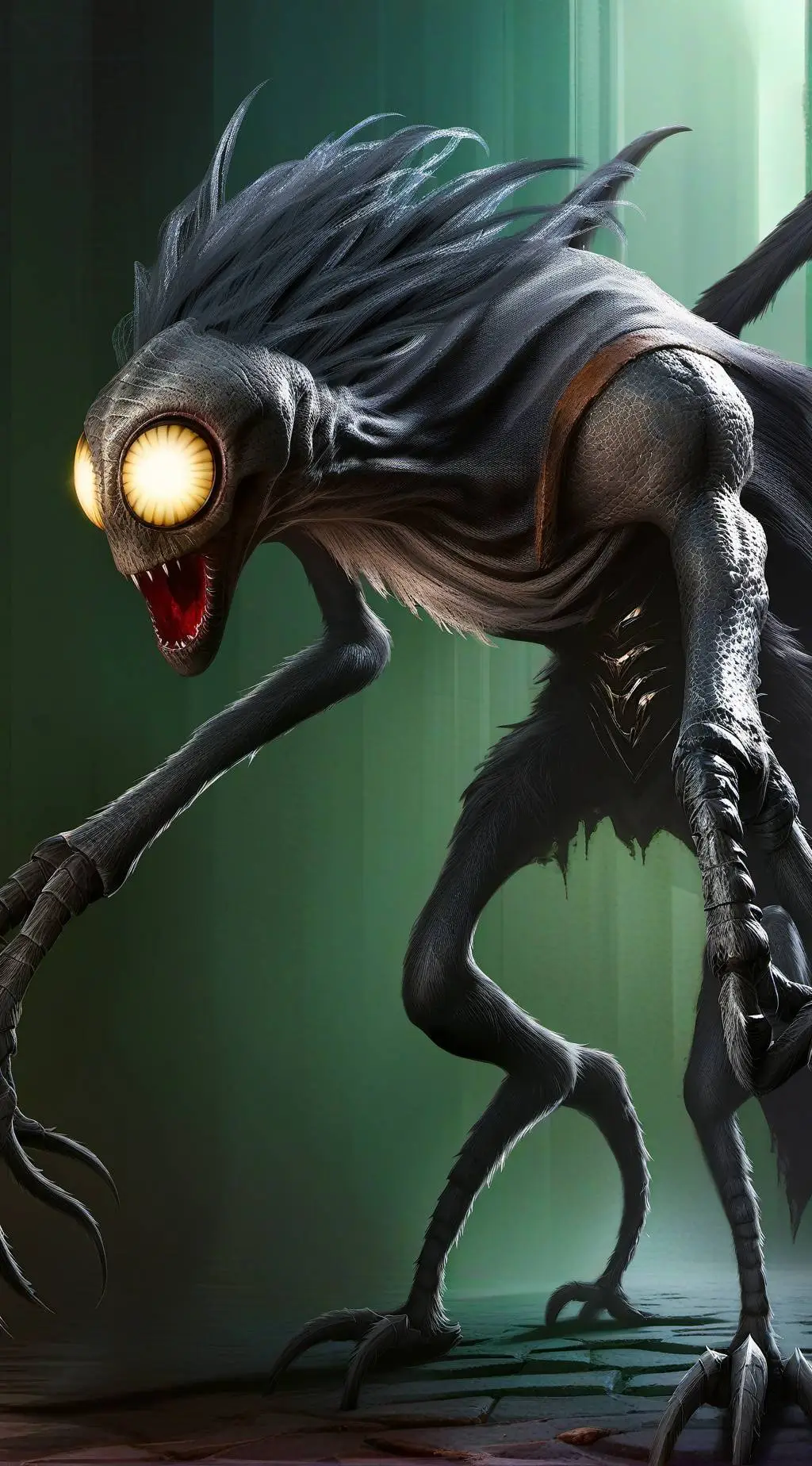 ai character: yellow eyes background