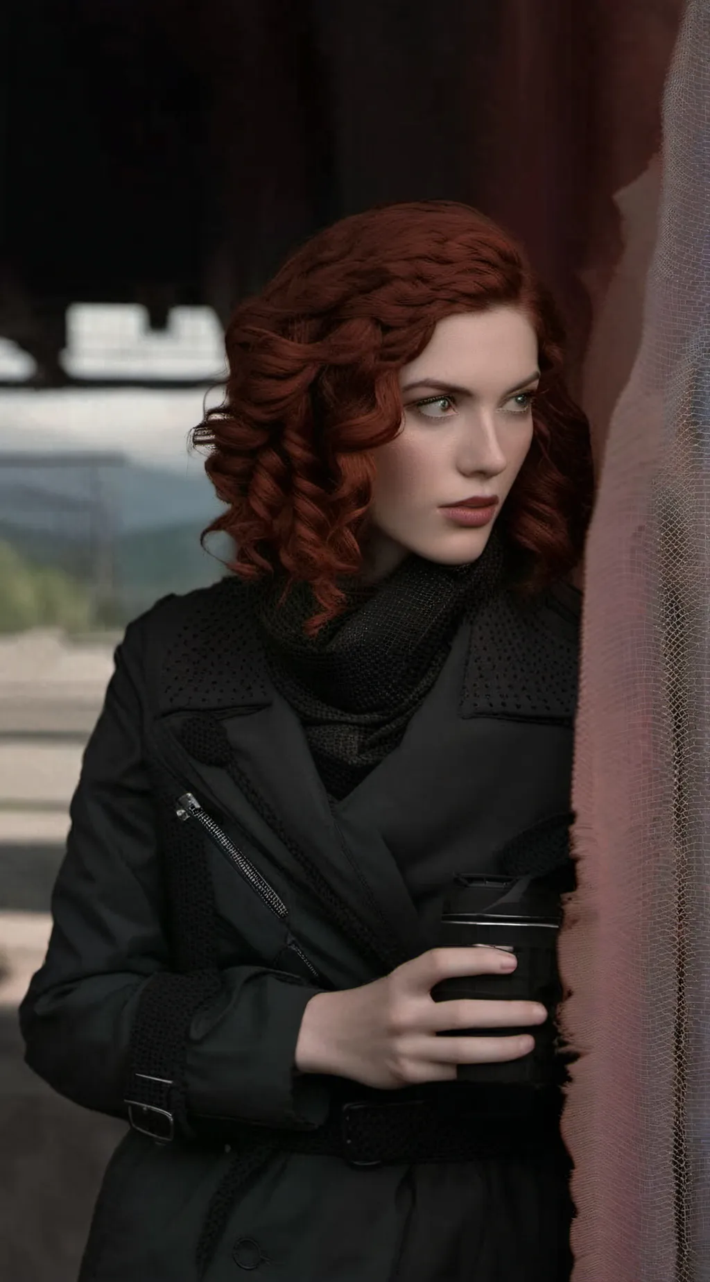 ai character: Red widow background