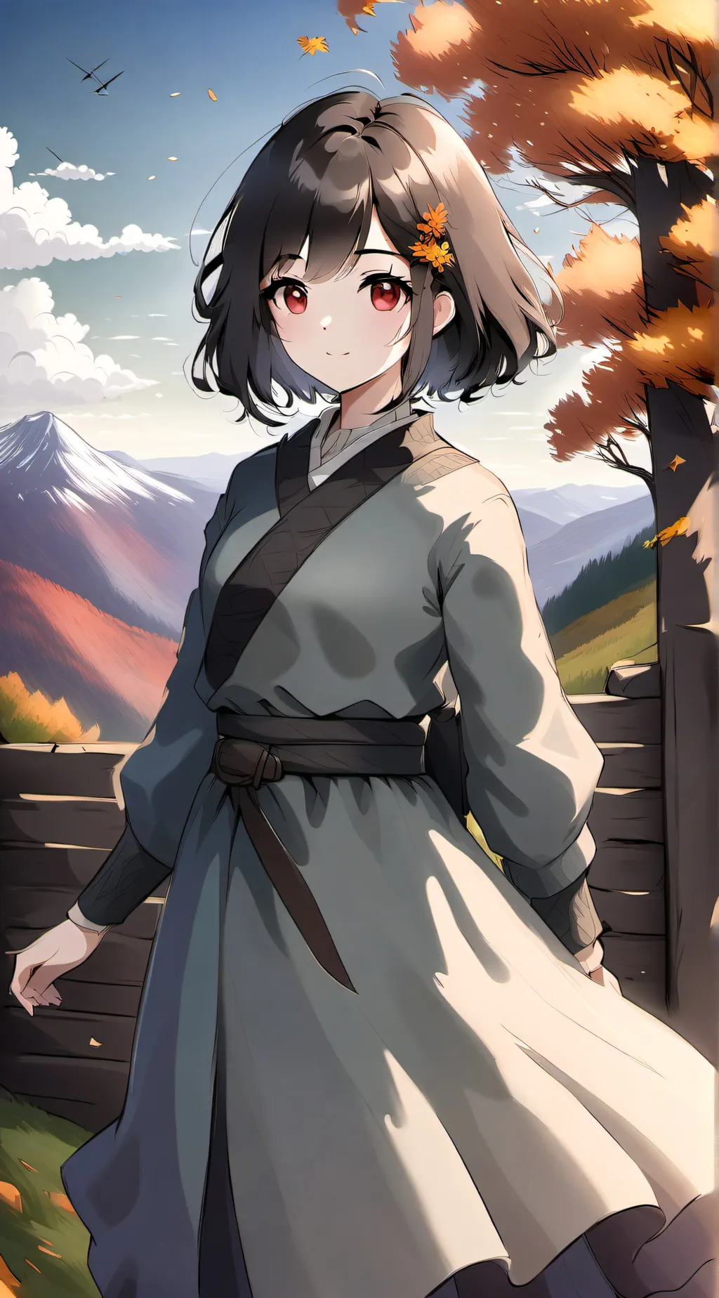 ai character: Autumn background