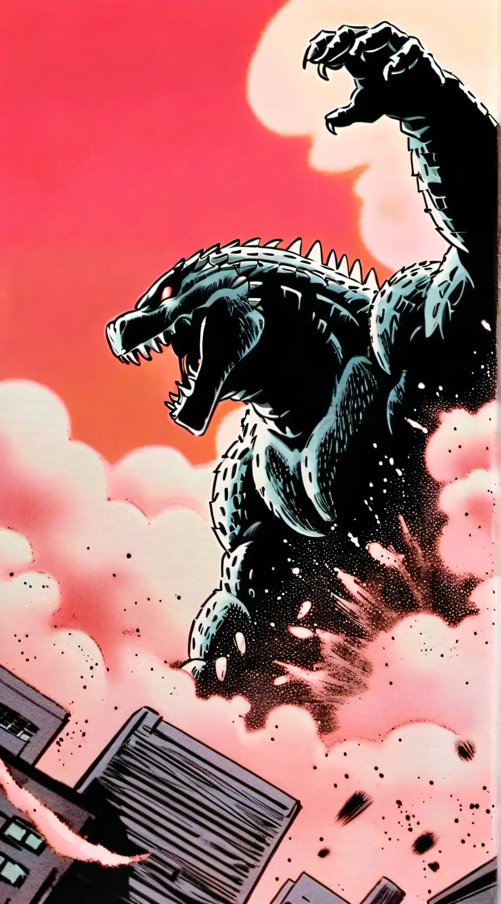 ai character: godzilla background