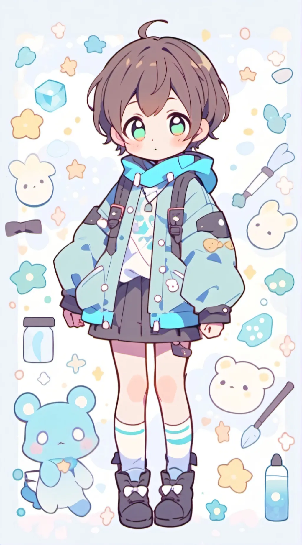 ai character: Deku+Ochako background