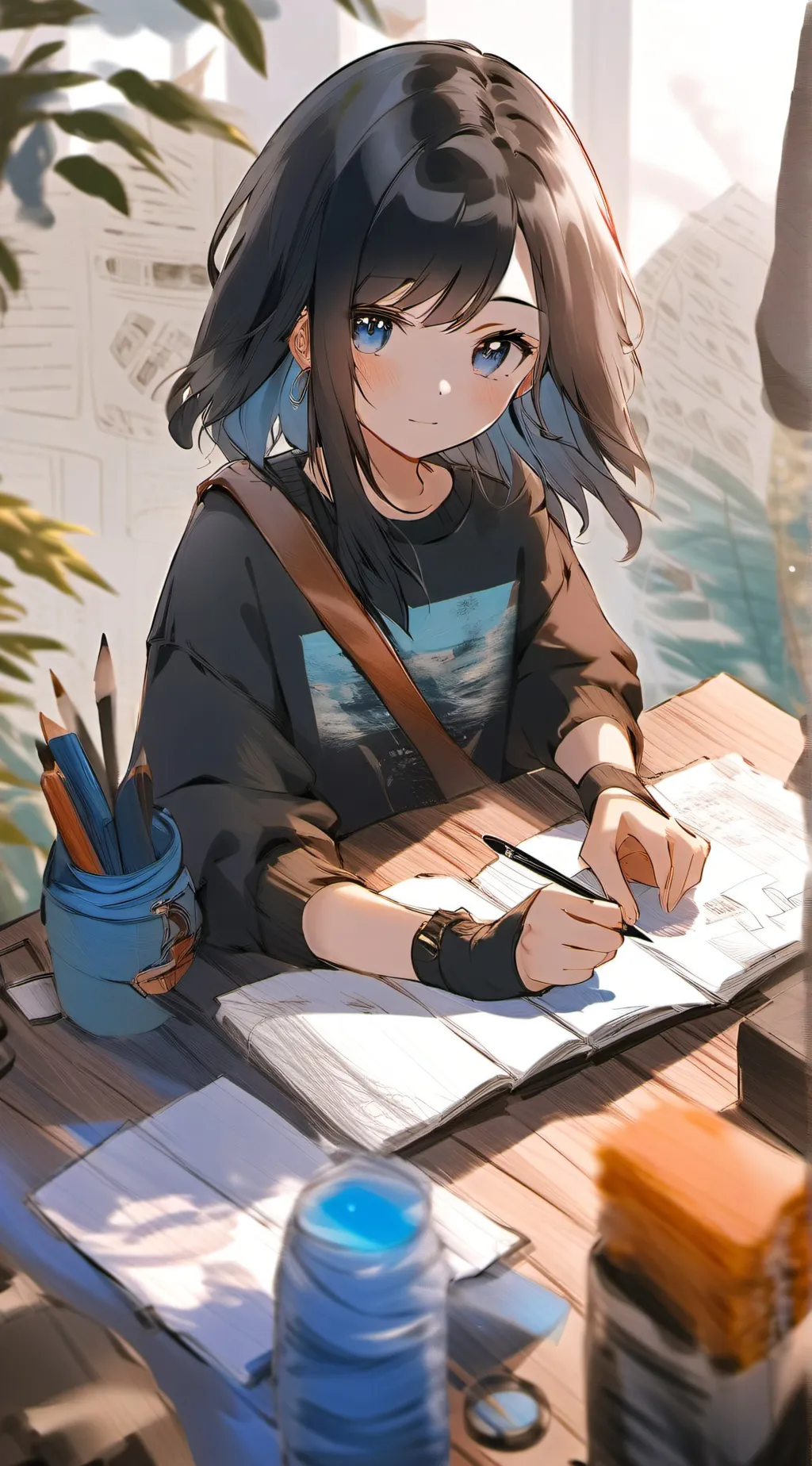 ai character: Miko stone background