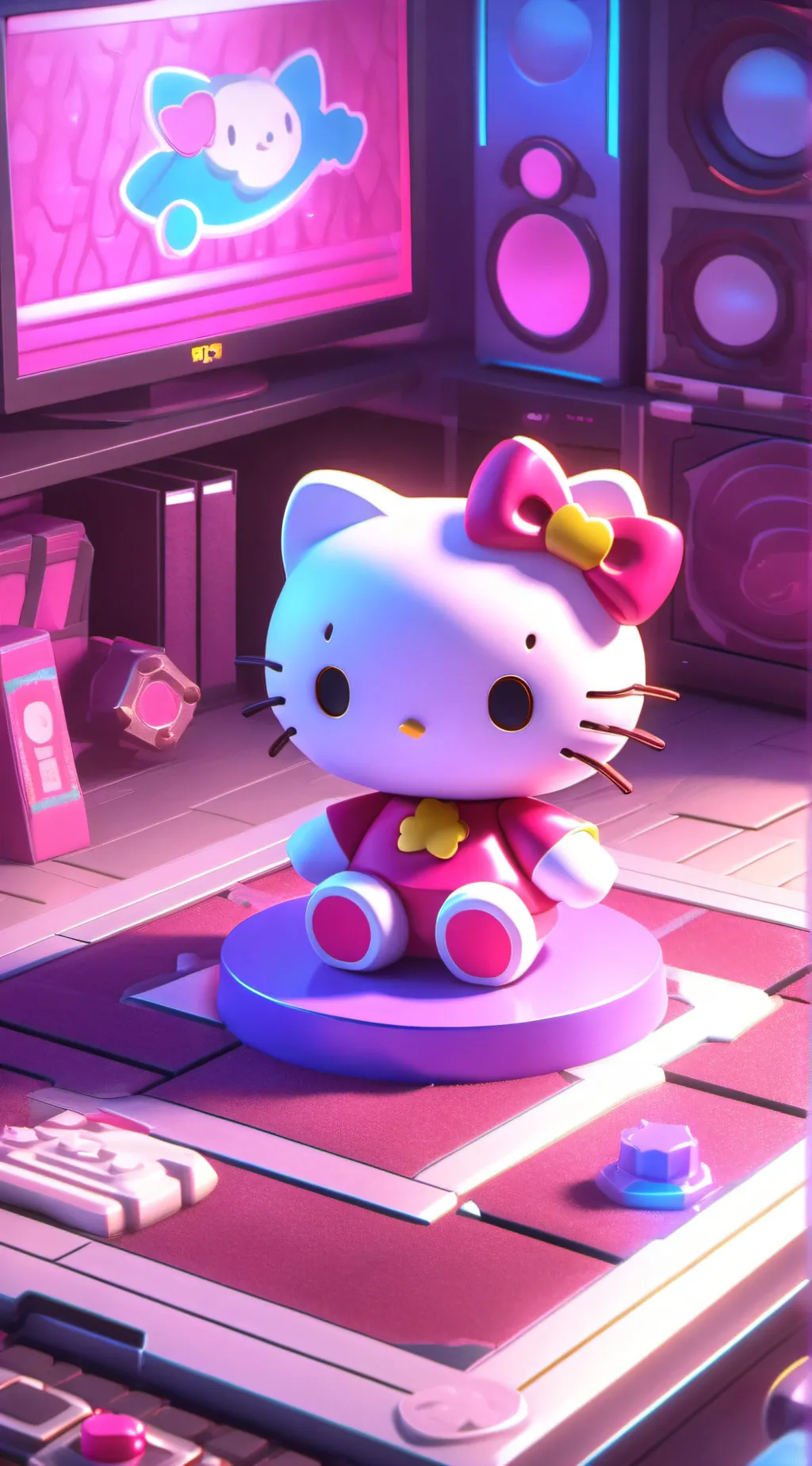 ai character: Hello kitty background