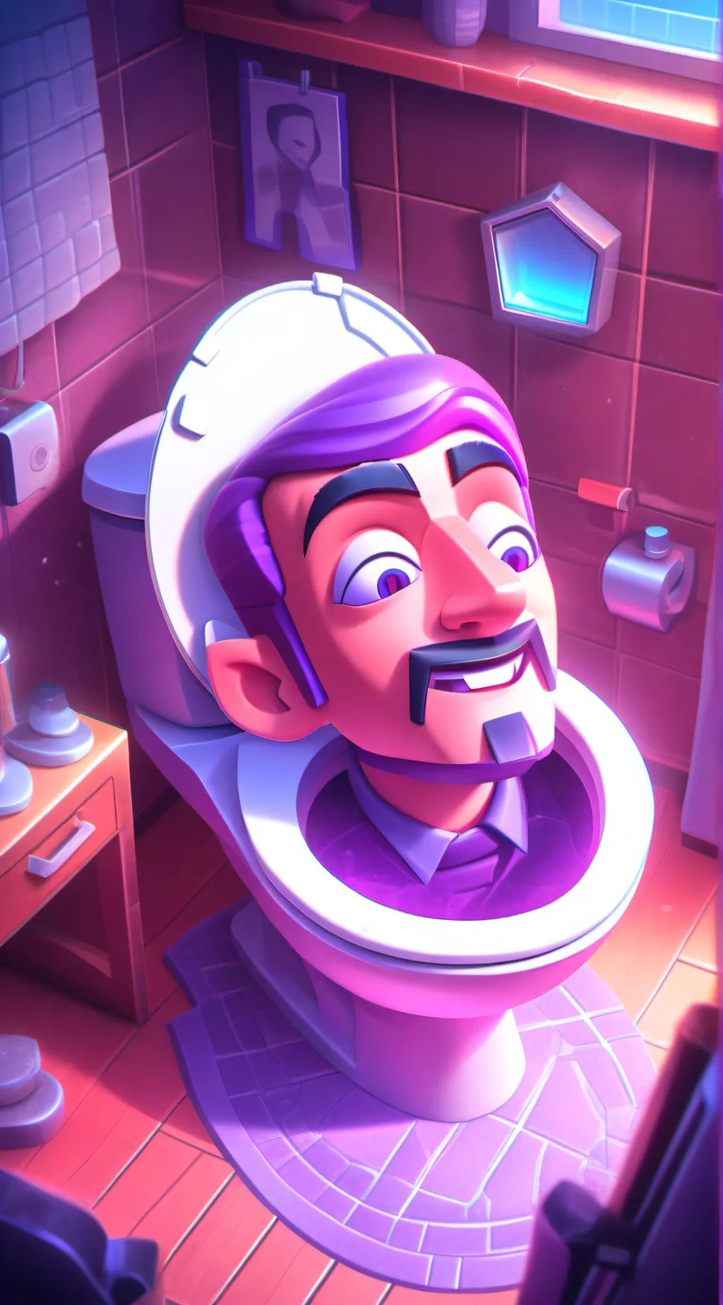ai character: skibidi toilet background