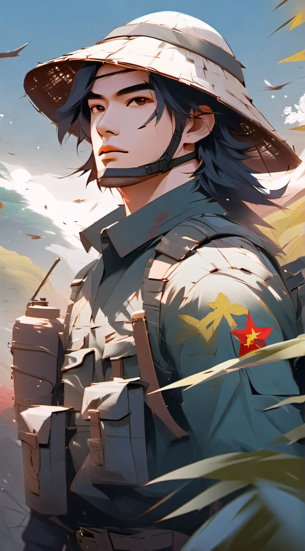 ai character: Vietnam soldier  background