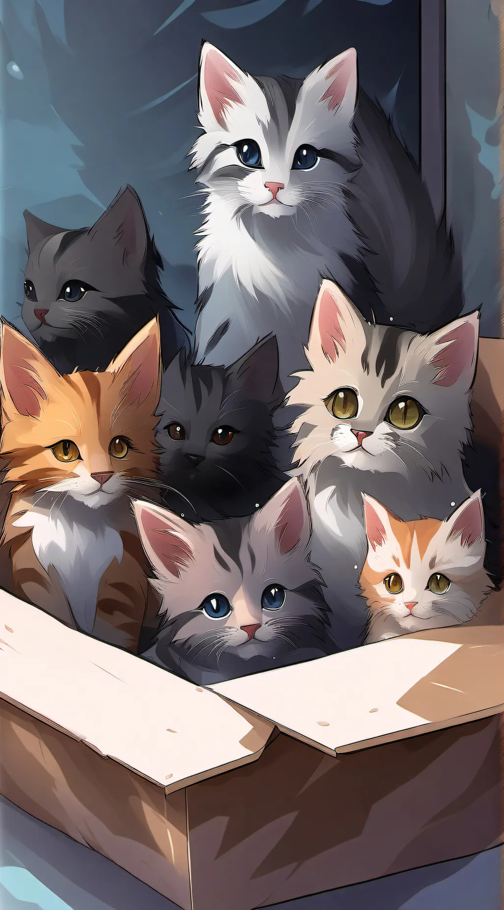 ai character: Mama cat background