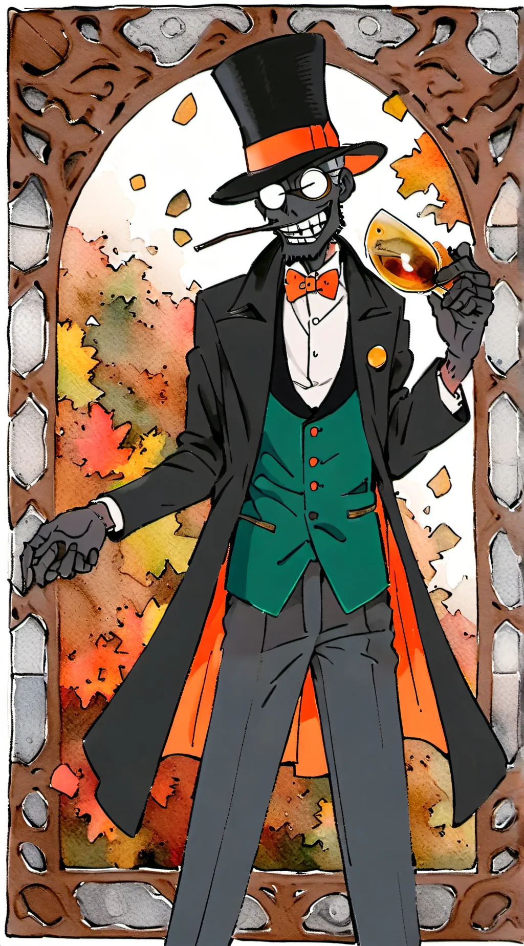 ai character: black hat background