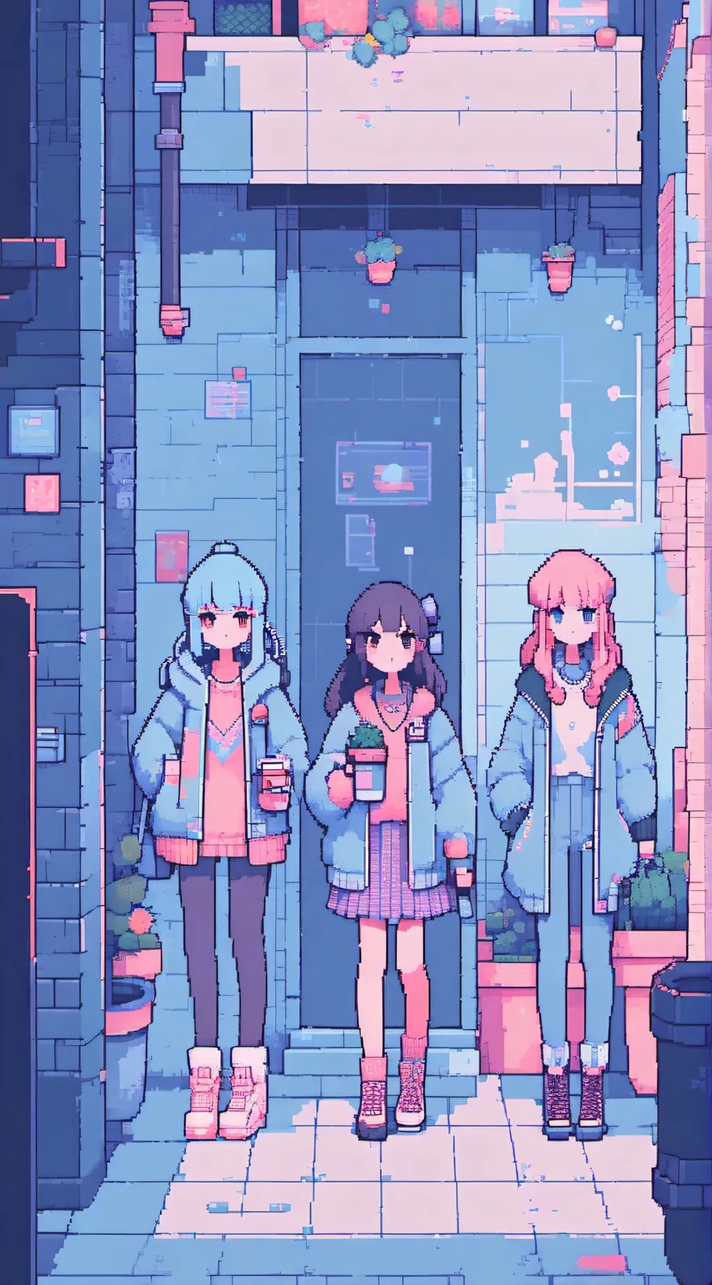 ai character: 3 crazy besties background