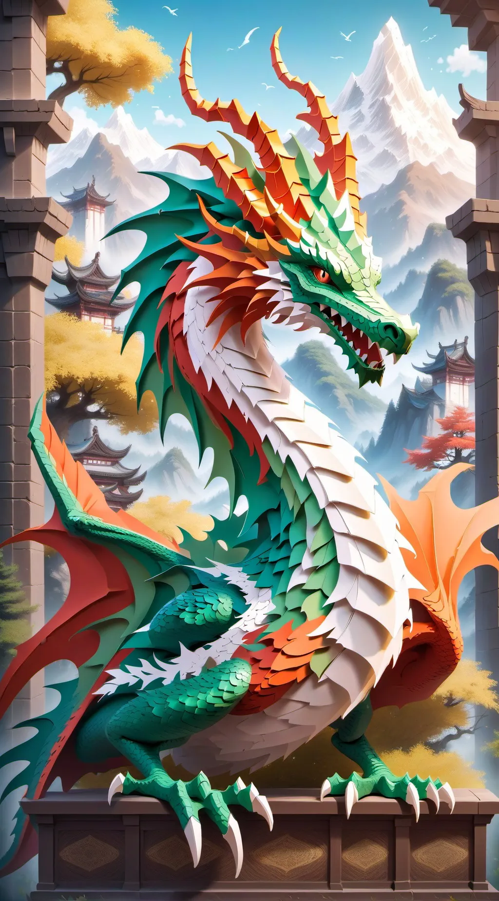 ai character: evergreen background