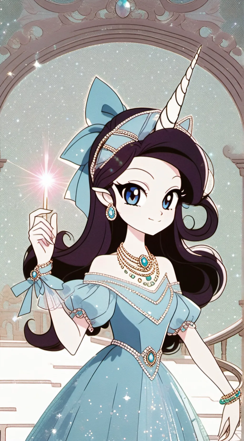 ai character: Rarity ✨ background