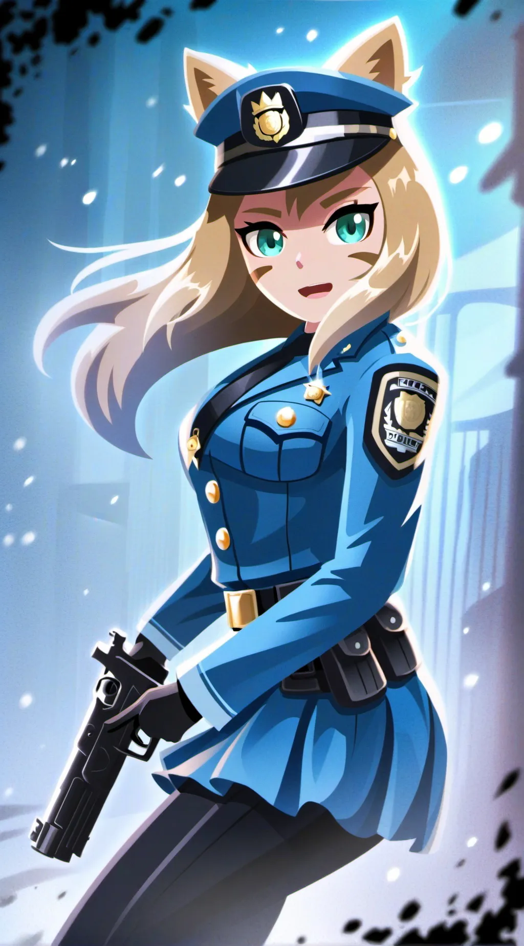 ai character: Officer Meowy background