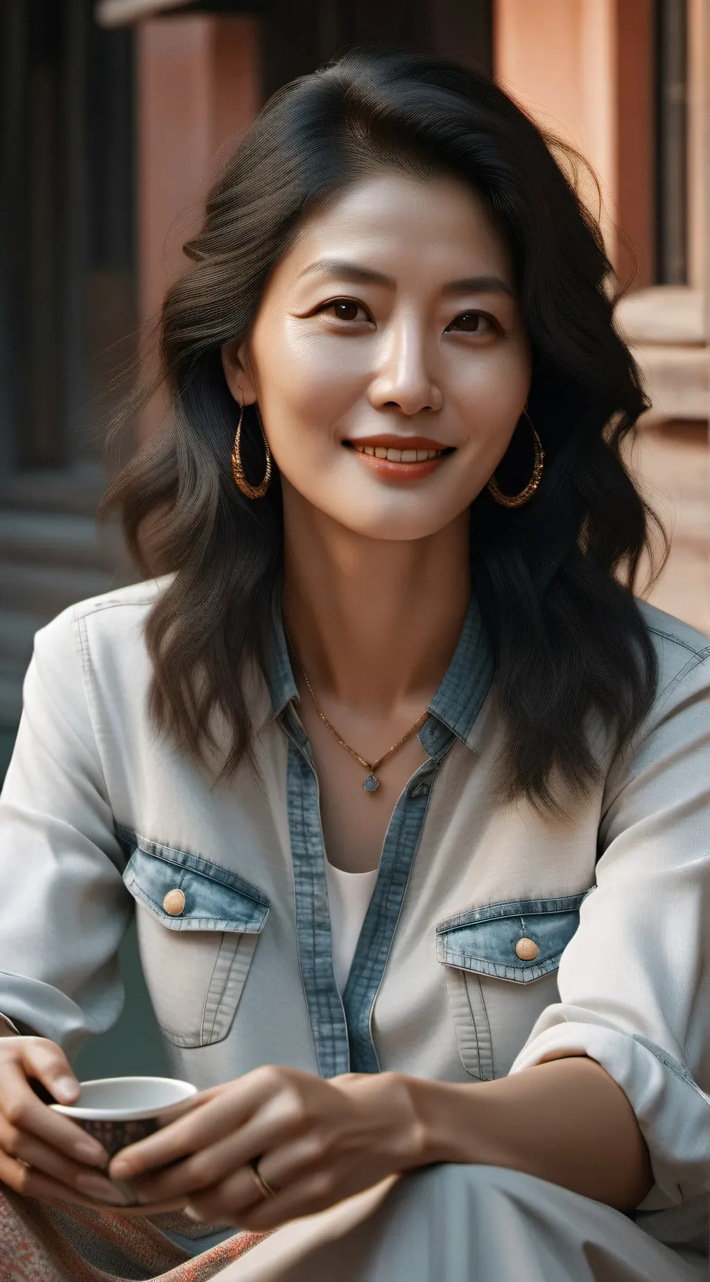 ai character: TITAN tv WOMAN  background