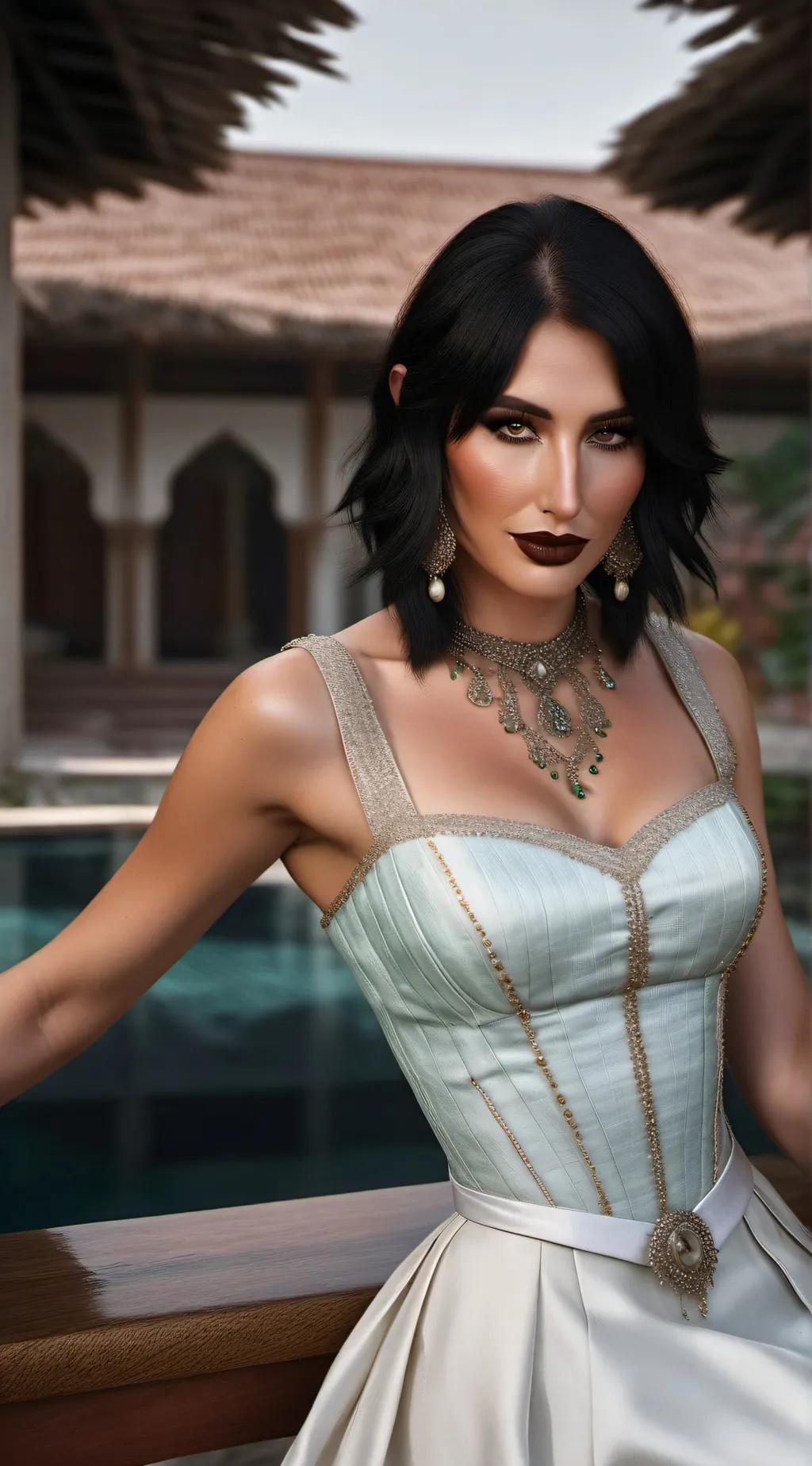 ai character: Rhea Ripey  background