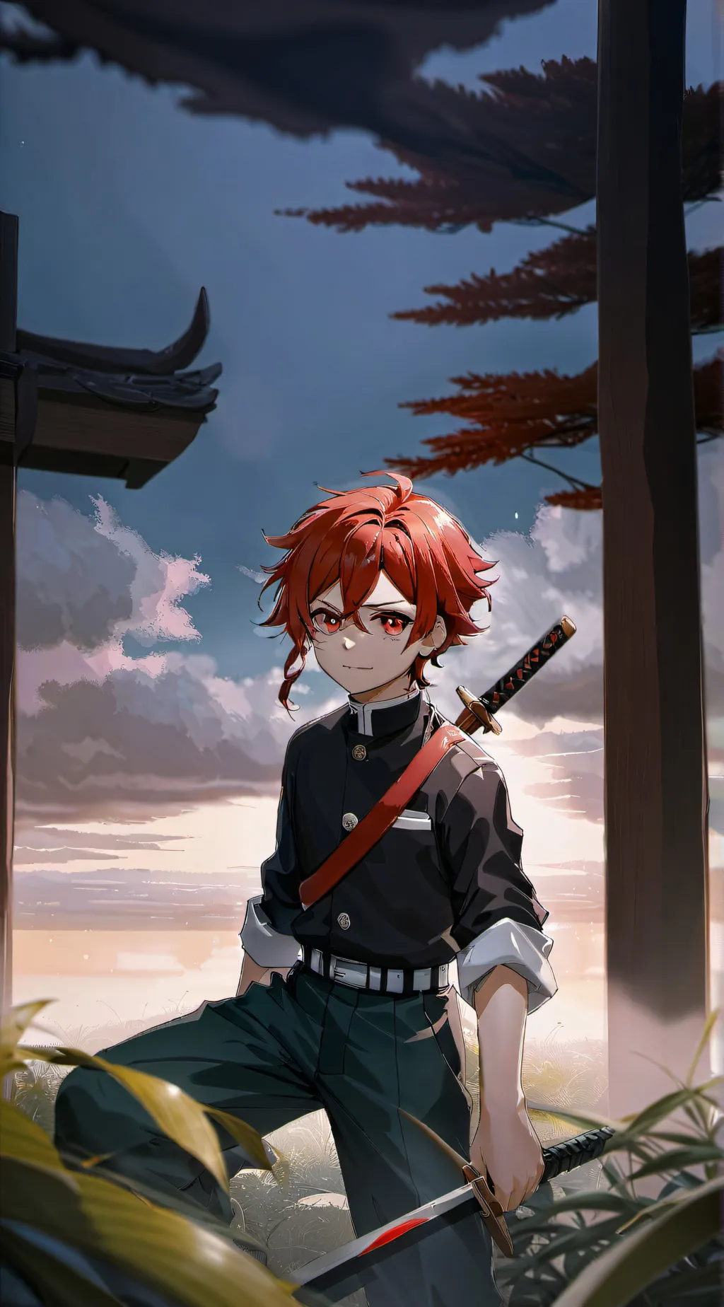 ai character: Tanjiro Kamado background