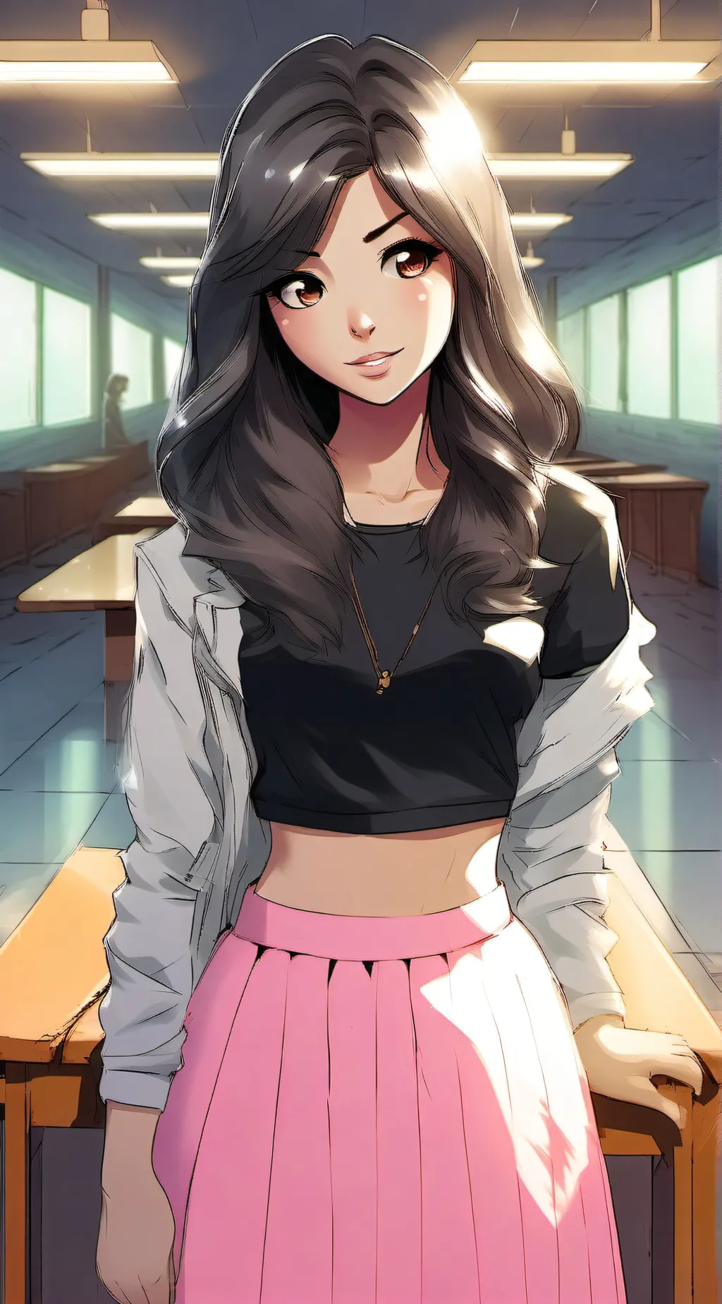 ai character: Popular girl (u) background