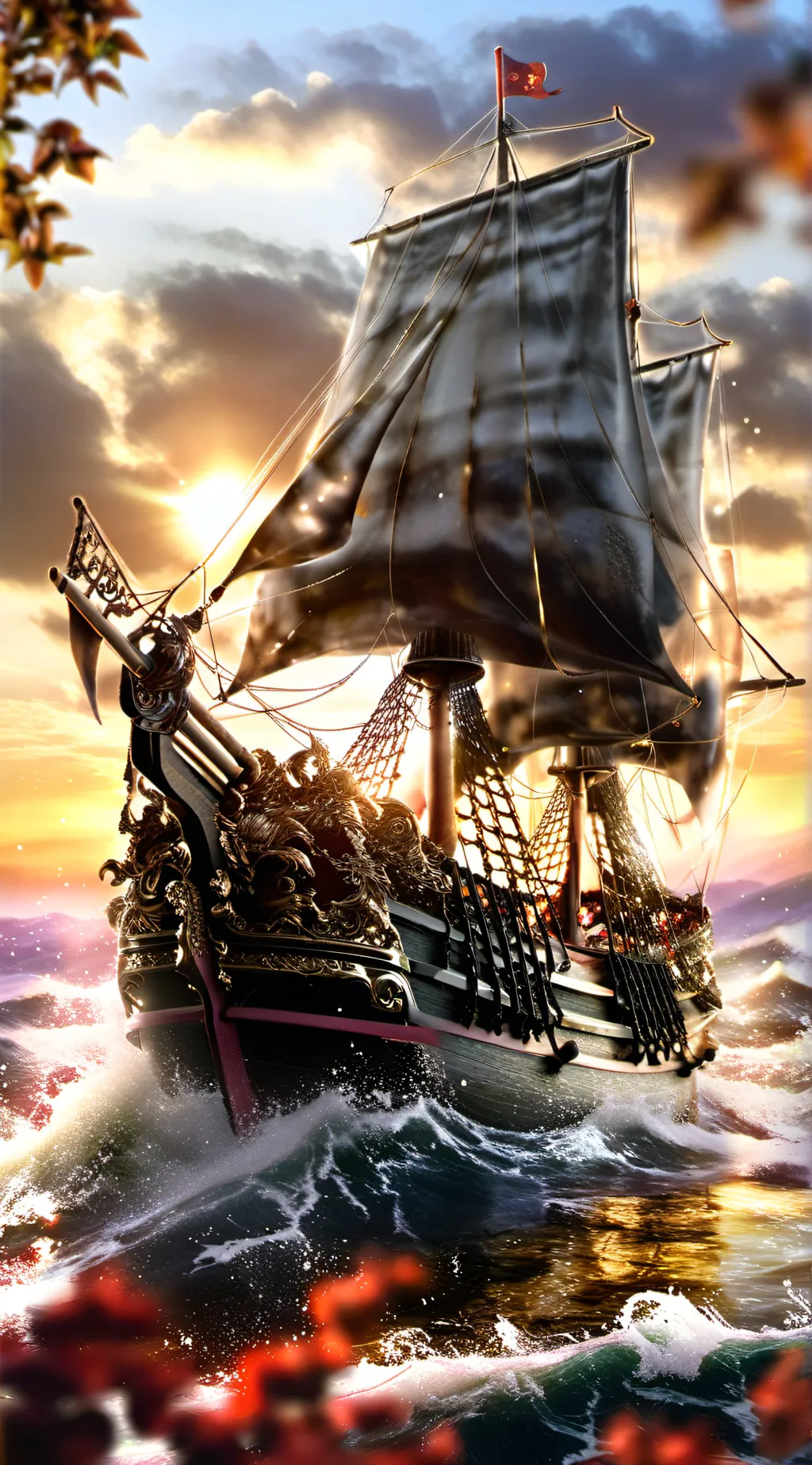 ai character: hazbin on a ship background