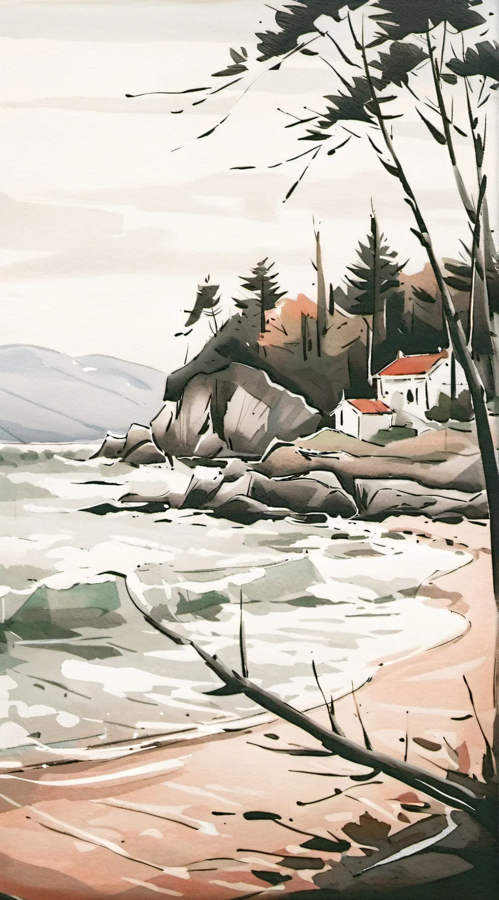 ai character: Ocean camp background