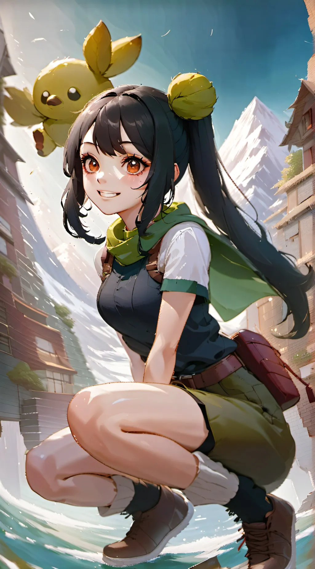 ai character: tsuyu asui background