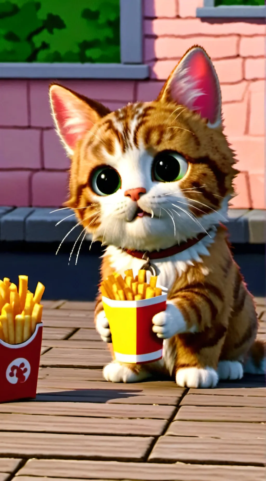 ai character: French fries thief background