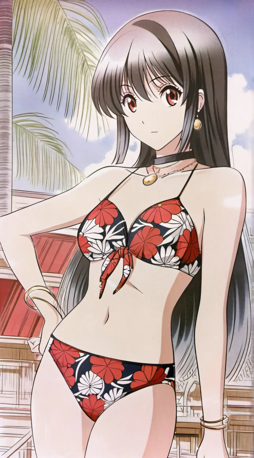 ai character: mah pool party  background