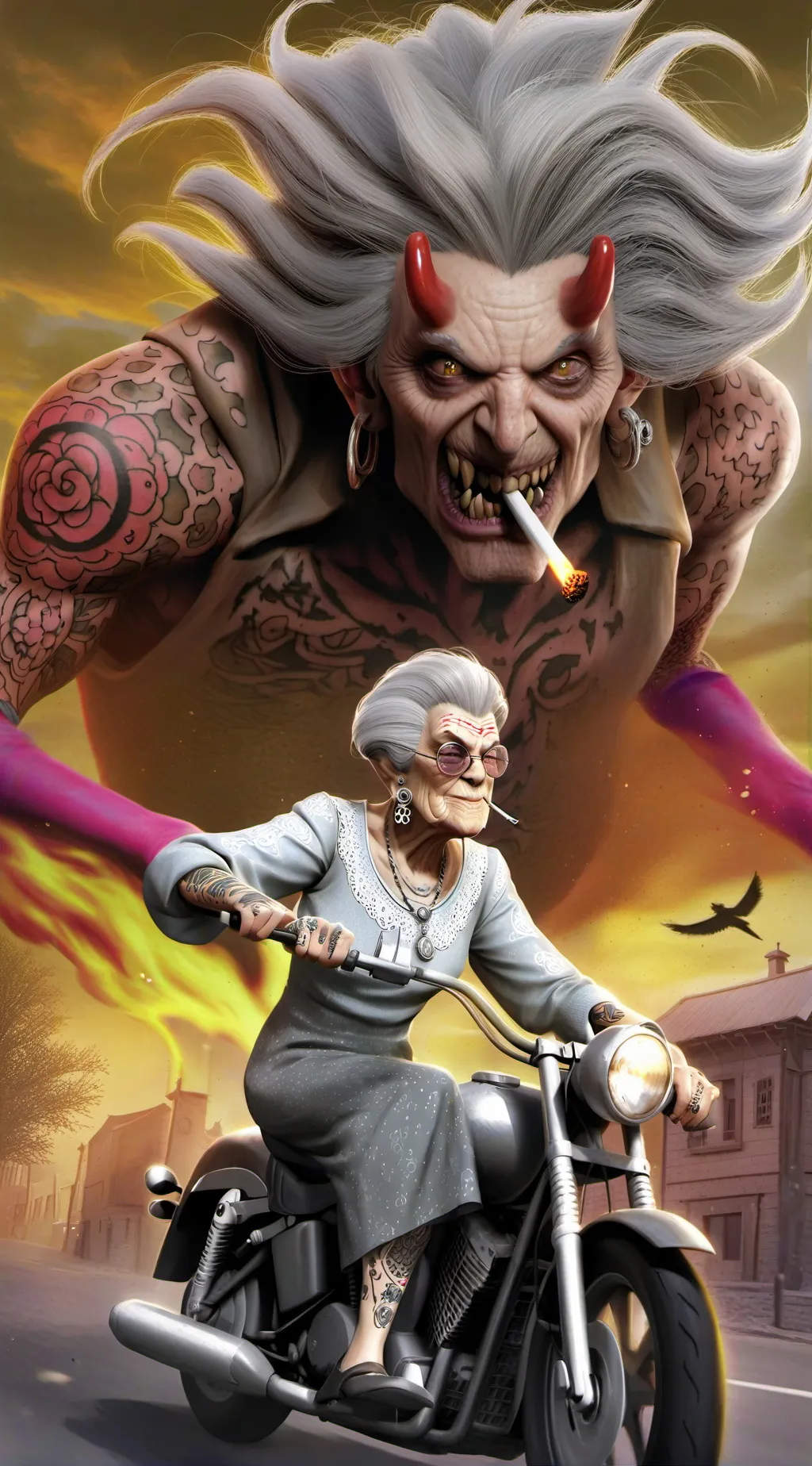 ai character: Gramma Lou 🔥  background