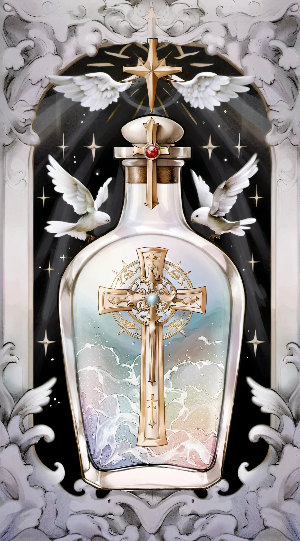 ai character: holy water  background