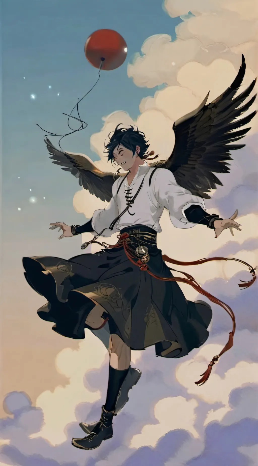 ai character: Falling angel background