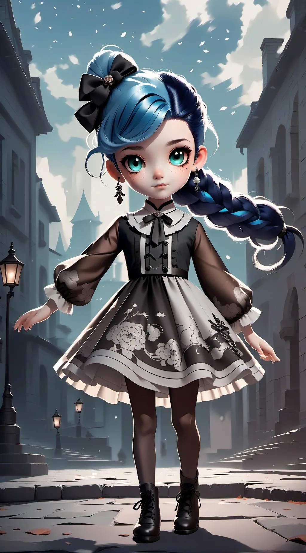 ai character: Melanie Martinez  background